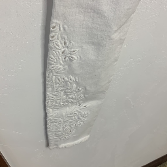 Frame NWT Azure Le Skinny De Jeanne white Skinny Jeans Embroidered leg size 26 - Picture 4 of 10